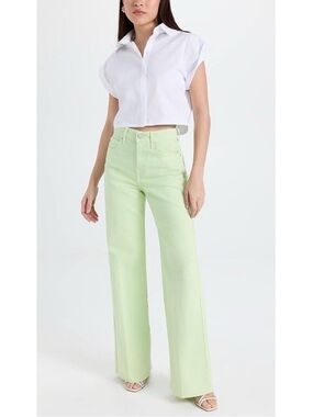 Veronica Beard TAYLOR WIDE-LEG JEAN Jeans Green Pistachio NWT $248 Size 24
